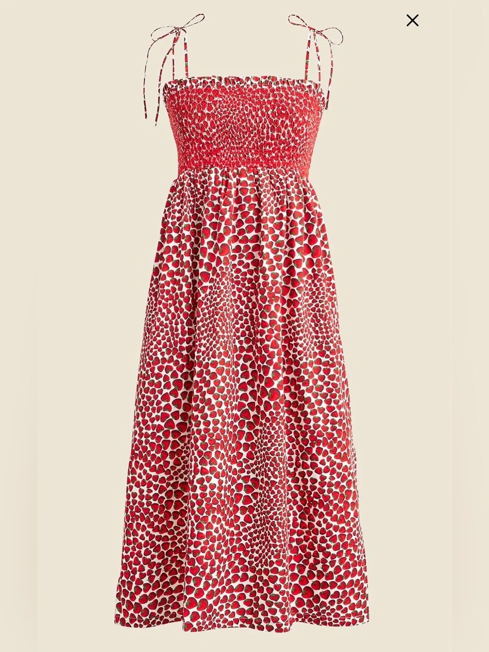 J.Crew Paloma dress in red strawberry swirl cotton XXS